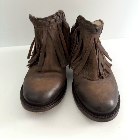 Freebird By Steven Lucy Leather Fringe Boots Boho Hippie Western Coastal Cowgirl - Picture 3 of 10